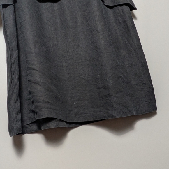 Pure Jill Linen Sleeveless Layered Shift Dress Black Plus Size Minimalist Casual - Picture 8 of 12